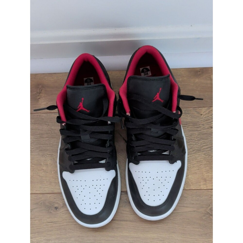 Men's Jordan 1 Low "White Toe" Black/Fire Red-White, Men's 10
